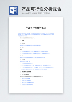 产品可行性分析报告