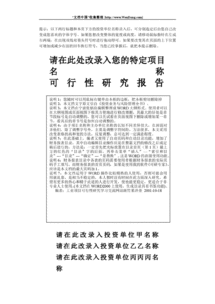 最详细的可行性研究报告样本